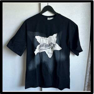 Black Men’s Ombré Front Patch Tees T-shirt - Medium